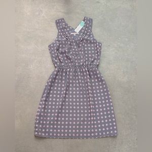 NWT 41 Hawthorn womens gray & pink polka dot sleeveless dress size XS